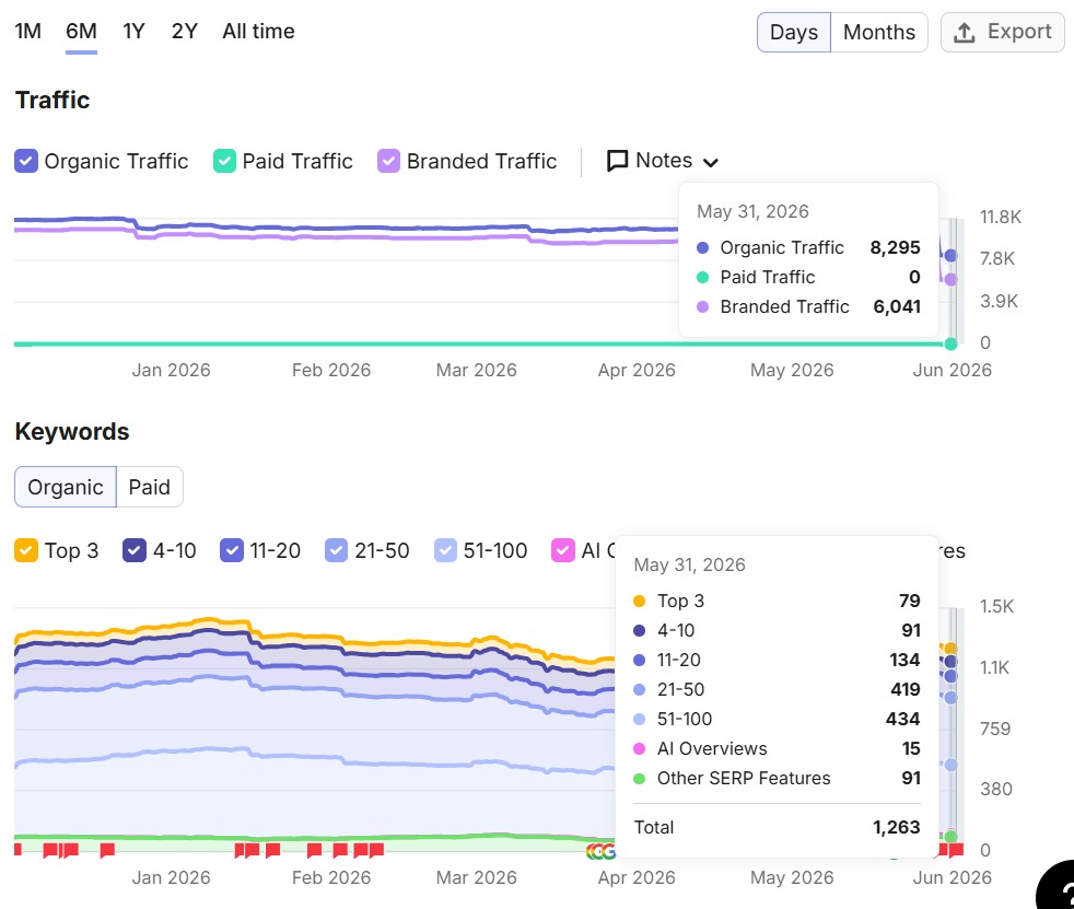 Semrush Traffic Analytics - Luxury Resort